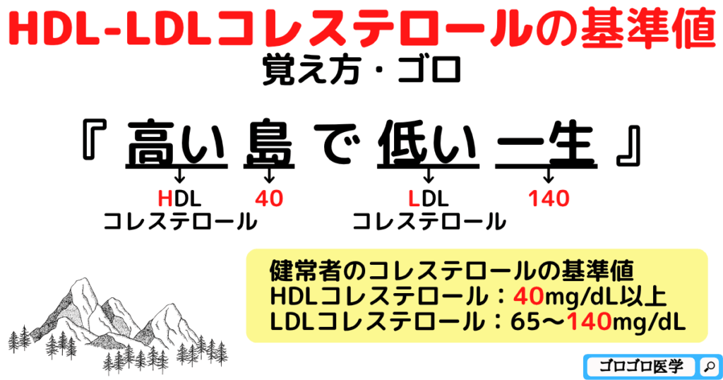 【血液検査の基準値】HDLコレステロール・LDLコレステロールの覚え方・ゴロ